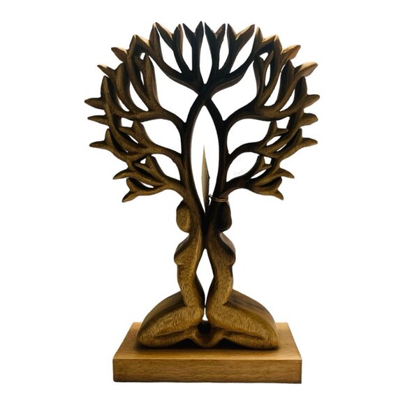 Handmade Thai Wooden Tree of Life Sculpture Amulet Home Decor NWT - Picture 4 of 5